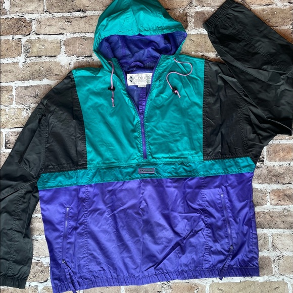 Vintage COLUMBIA Color block windbreaker Jacket 🔥Radical sleeve • hooded